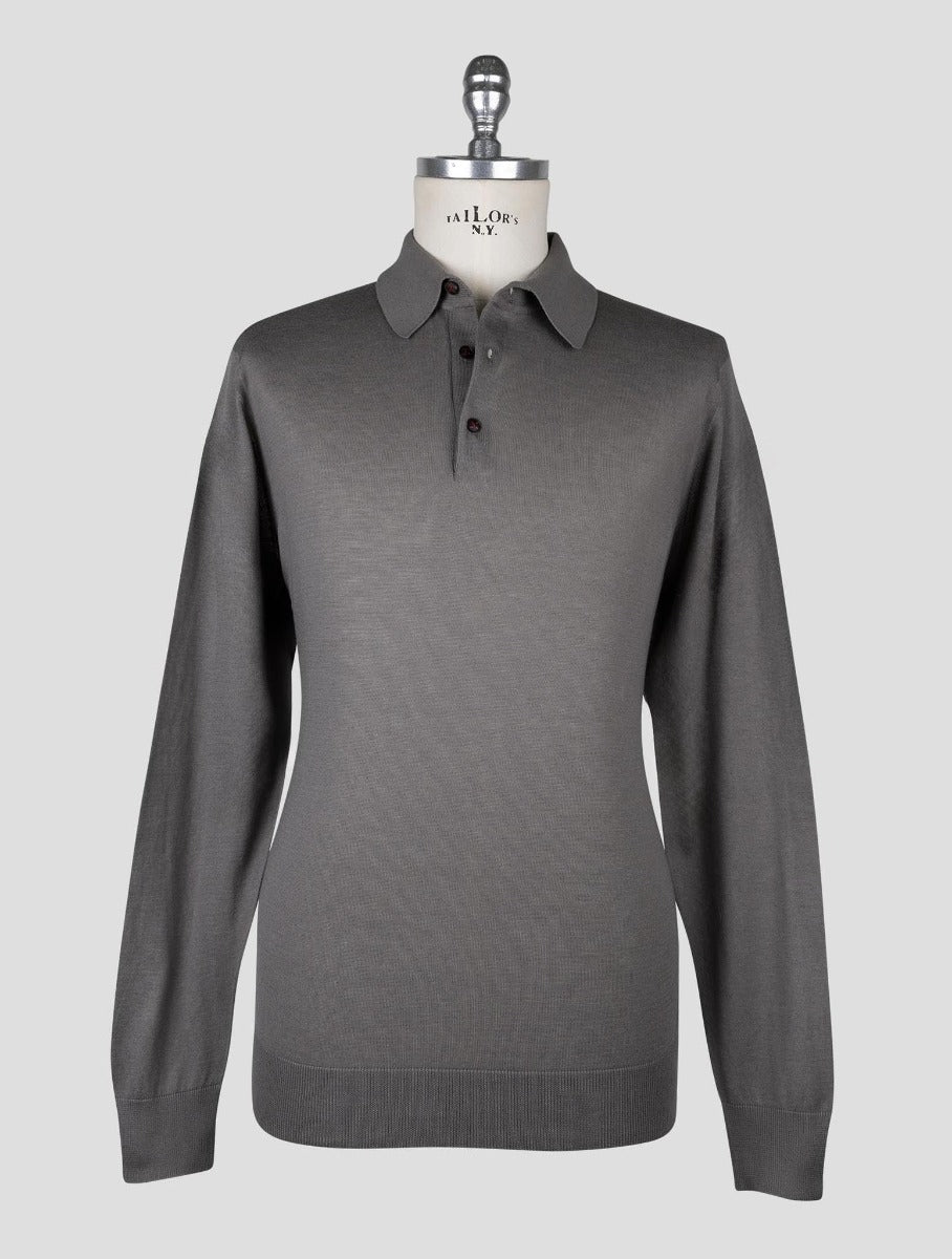 Kiton  Brown Cotton Sweater Polo