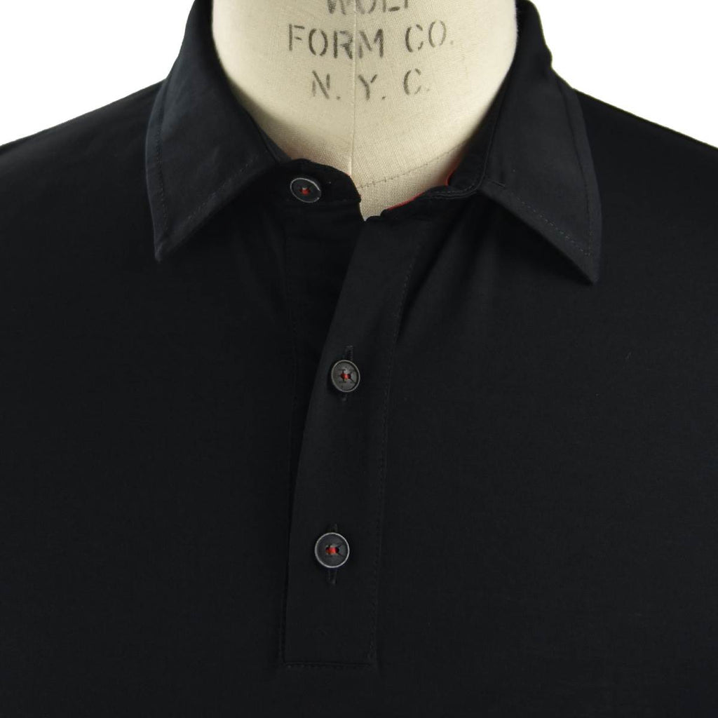 KITON Black Cotton Polo