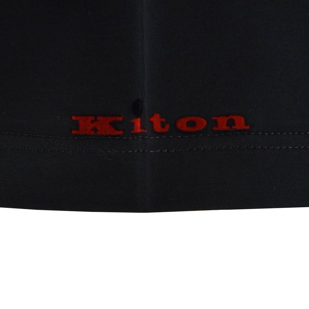 KITON Black Cotton Polo