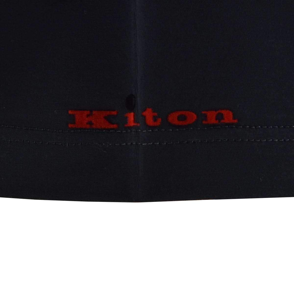 KITON Black Cotton Polo