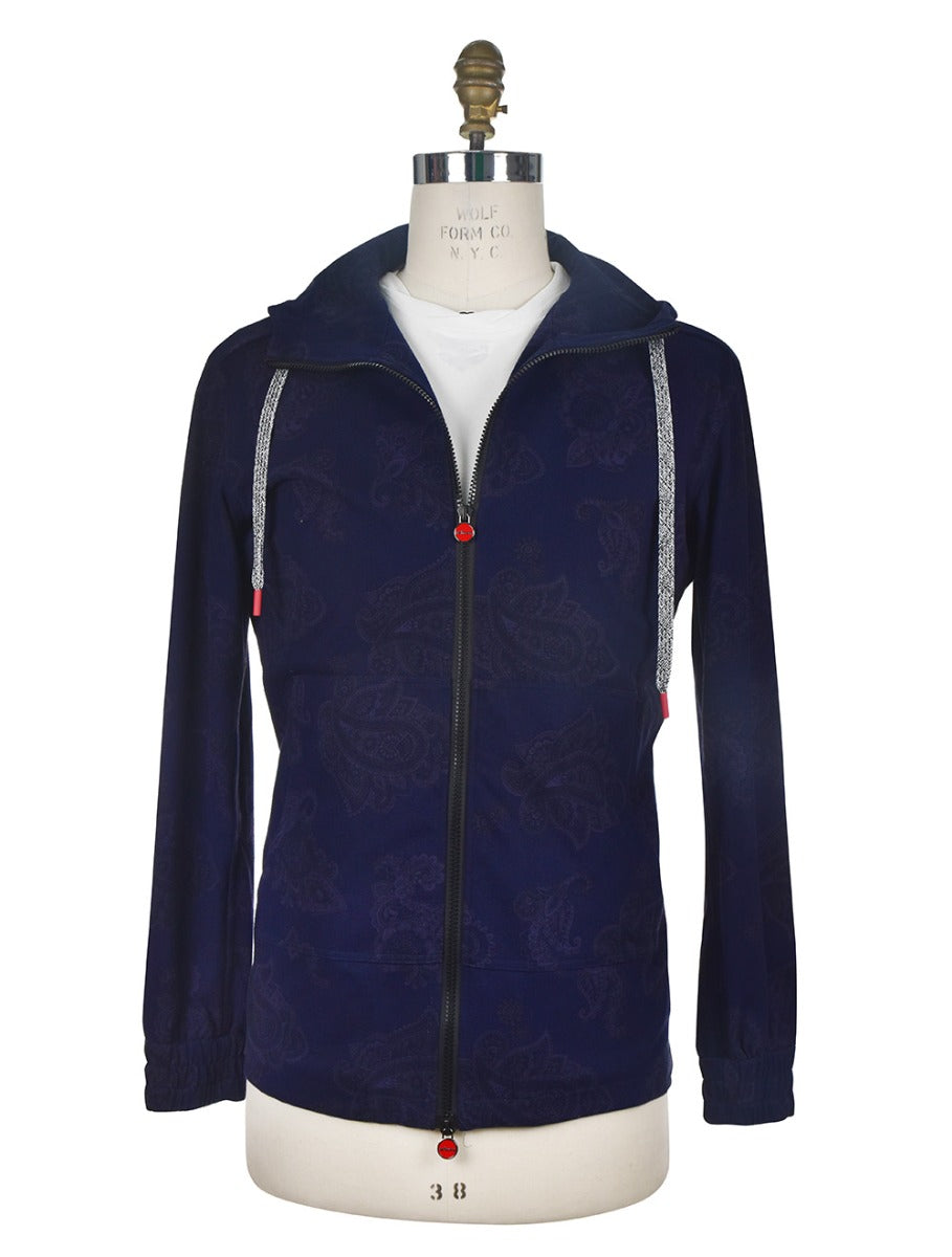 Kiton Blue Cotton Sweatshirt
