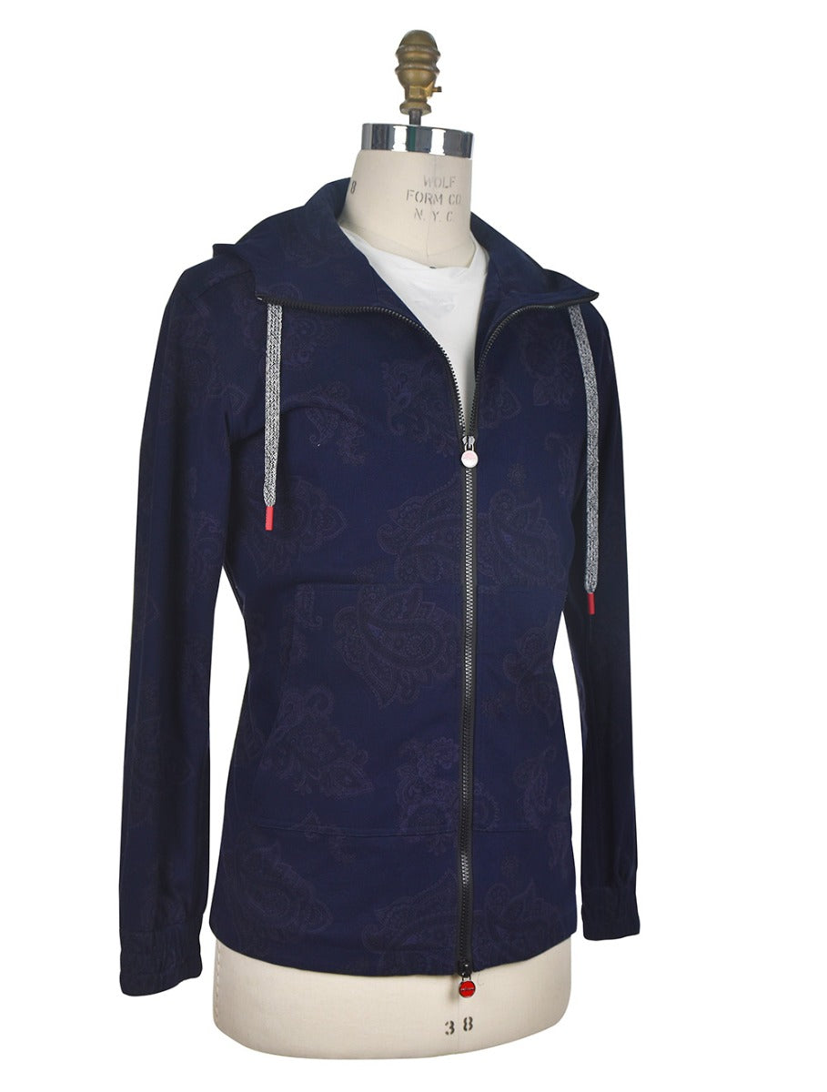 Kiton Blue Cotton Sweatshirt