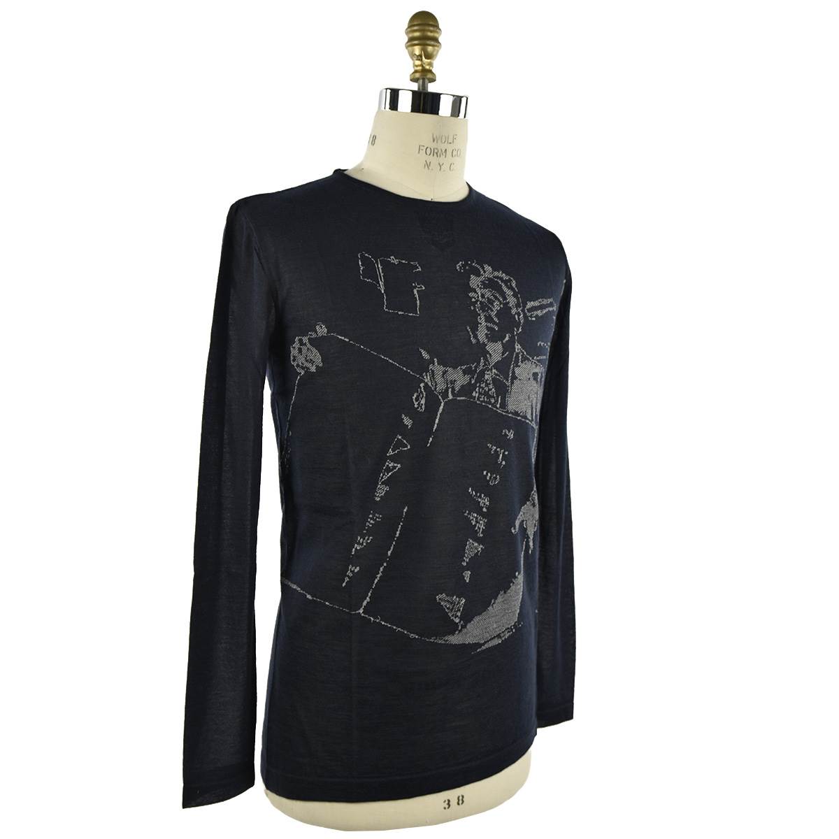 KNT KNT KITON Blue Cashmere Silk Cotton Sweater Crewneck Blue 001