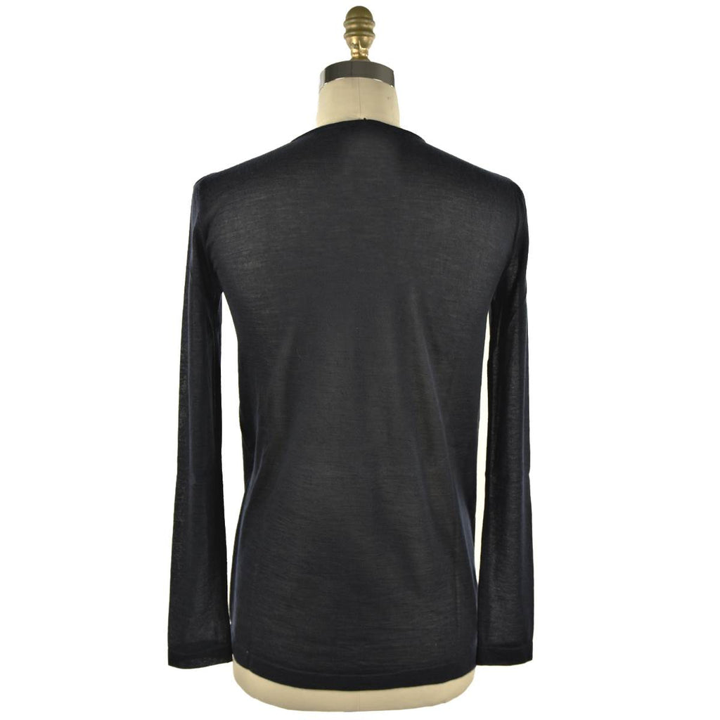 KNT KITON Blue Cashmere Silk Cotton Sweater Crewneck