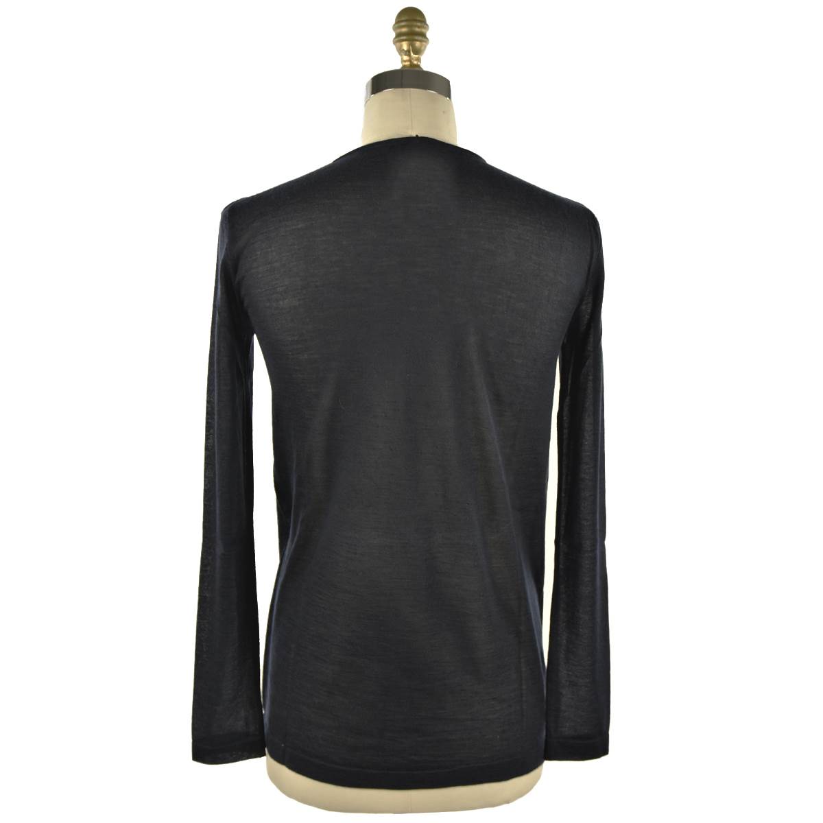 KNT KITON Blue Cashmere Silk Cotton Sweater Crewneck