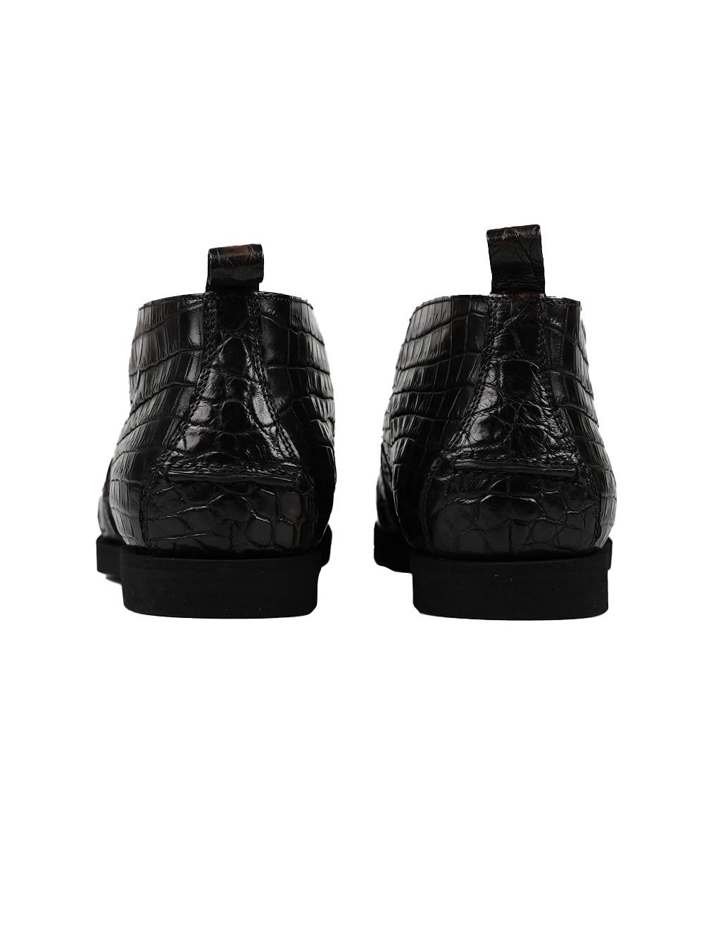 KITON Brown Leather Crocodile Shoes