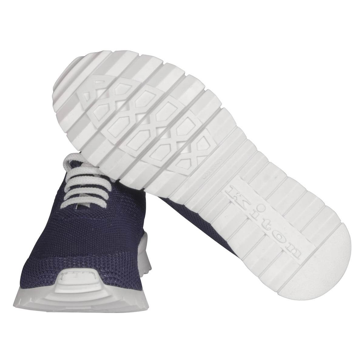 Kiton Navy Cotton Ea Sneakers FITS