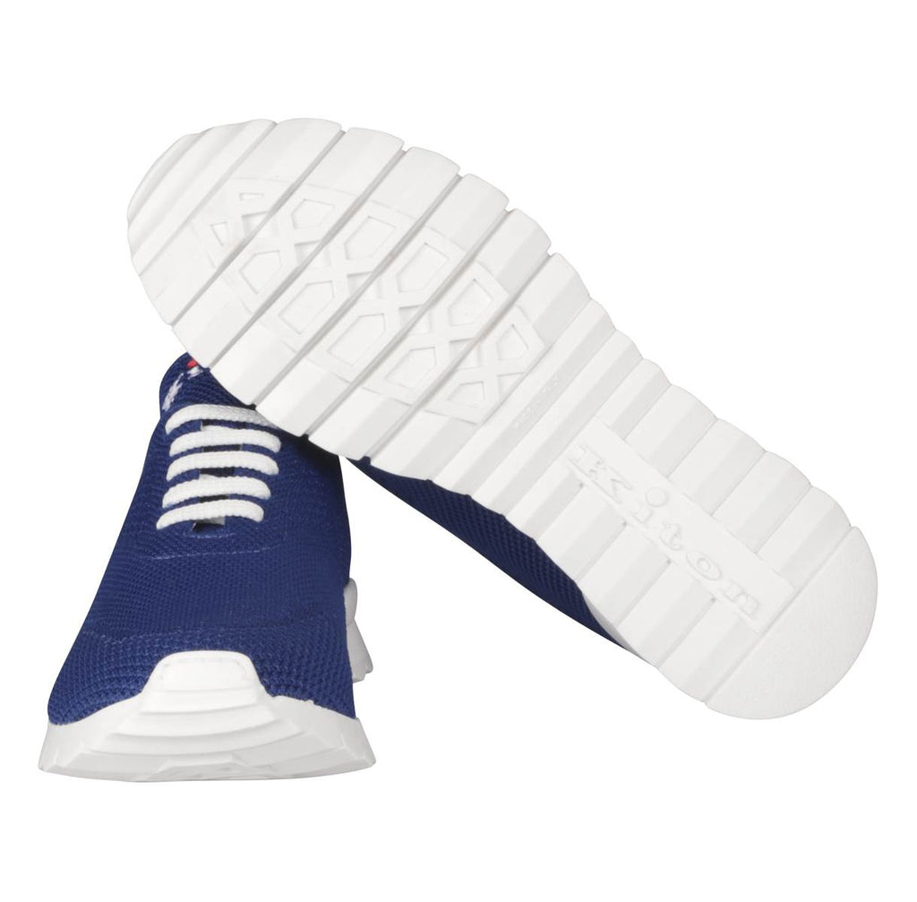 Kiton Blue Cotton Ea Sneakers FITS