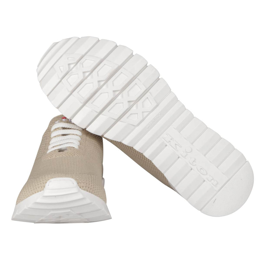 Kiton Beige Cotton Ea Sneakers FITS