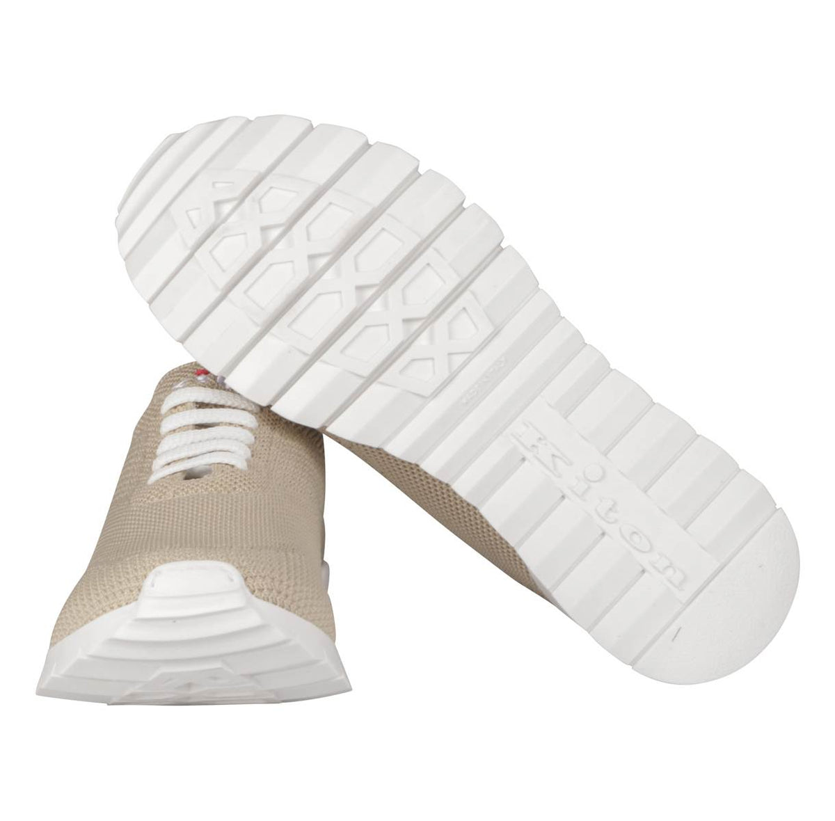 Kiton Beige Cotton Ea Sneakers FITS
