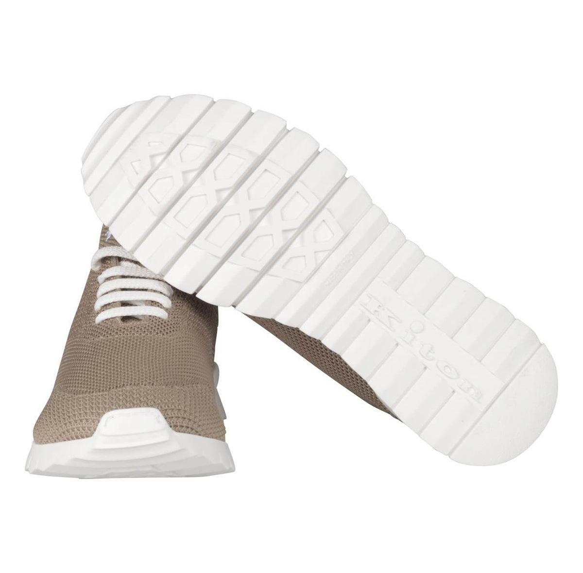 Kiton Beige Cotton Ea Sneakers FITS
