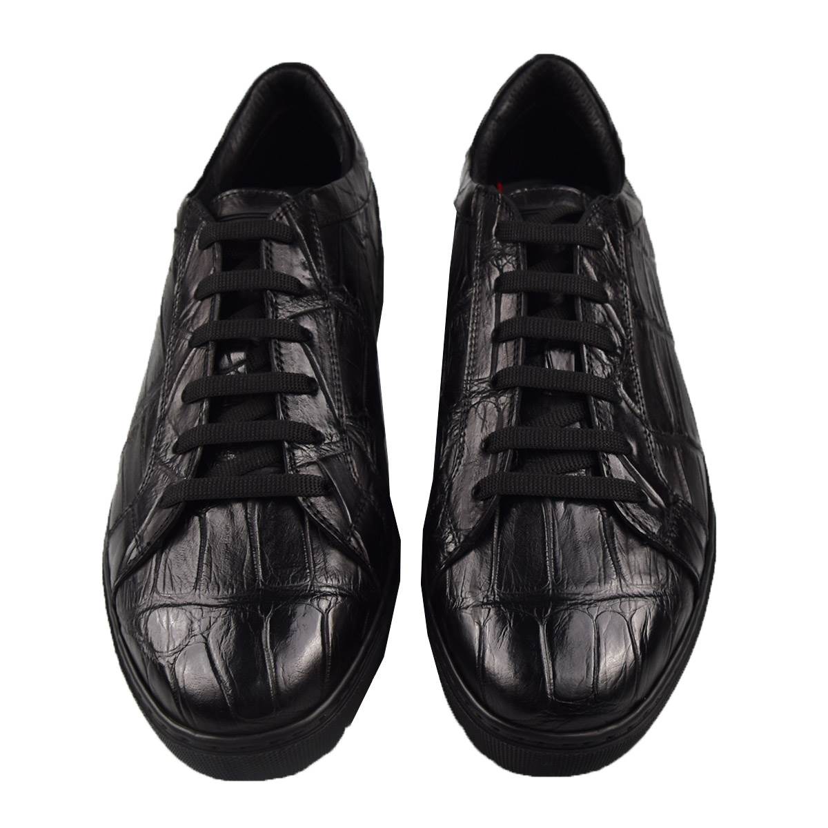 Kiton Kiton Black Crocodile Sneakers SUIB Black 001