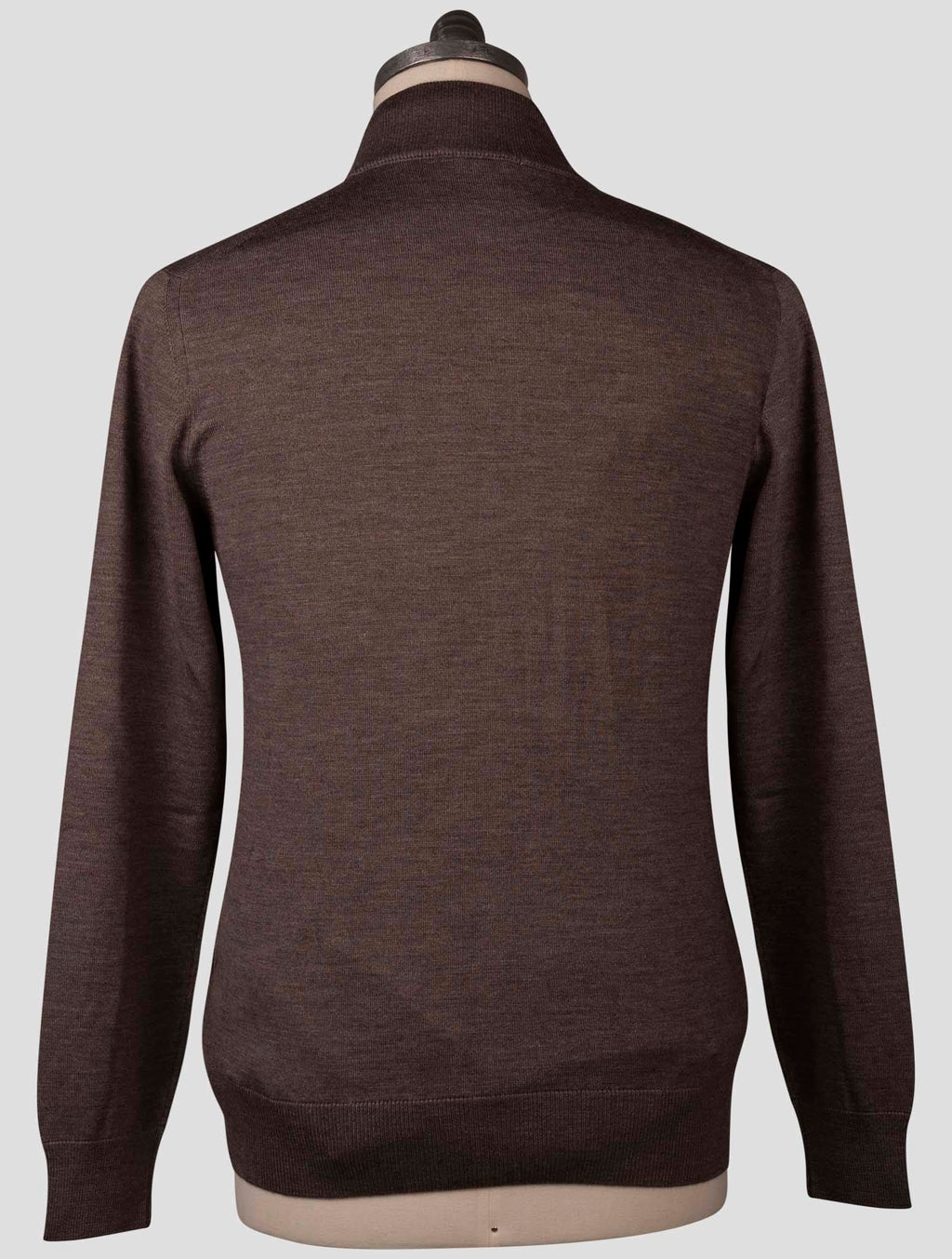 Fioroni Brown Virgin Wool Silk Sweater Full Zip