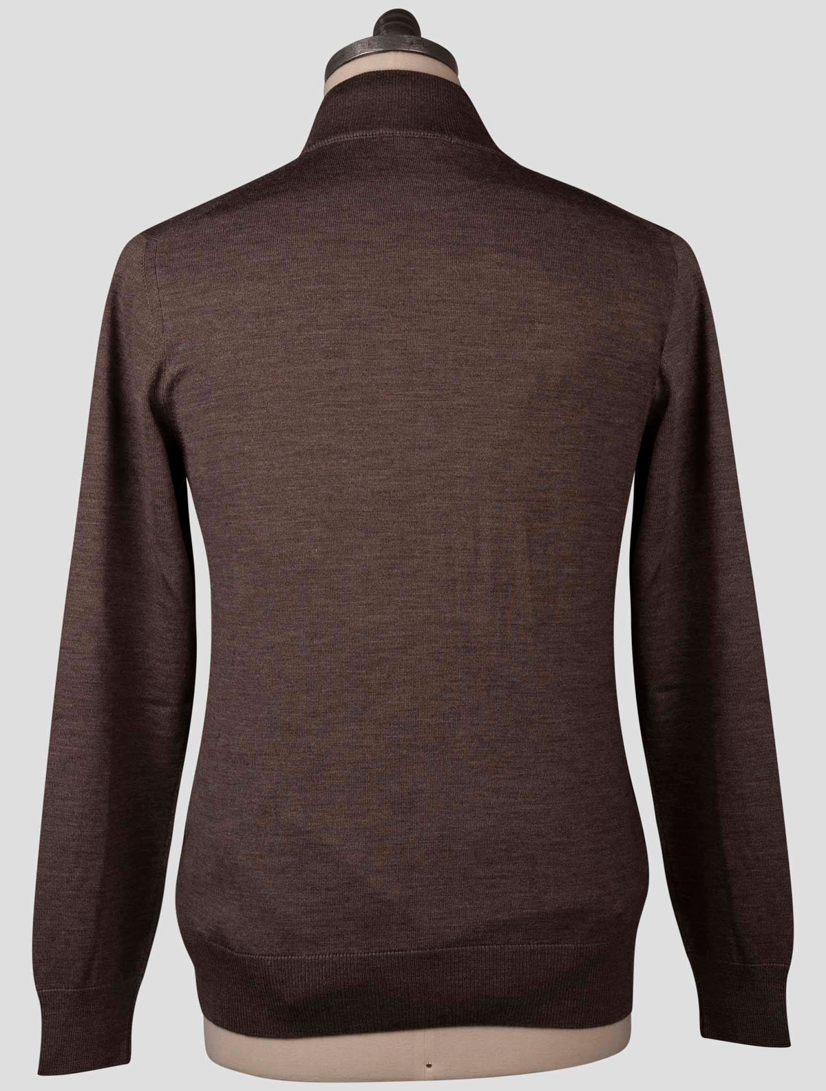 Fioroni Brown Virgin Wool Silk Sweater Full Zip