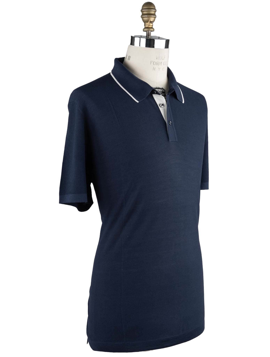 Cesare Attolini Cesare Attolini Blue Silk Polo Blue 001