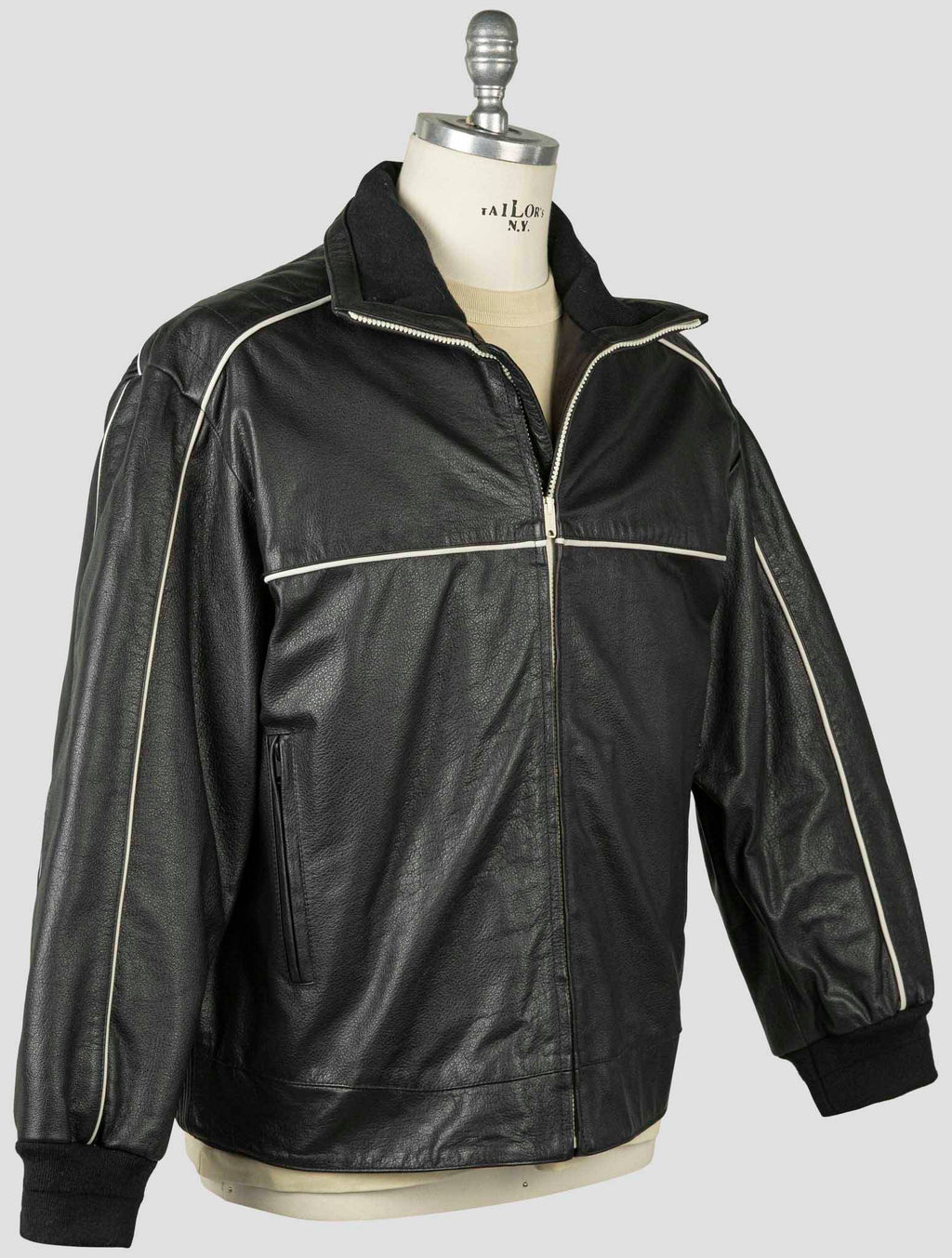 Kanye West Season Kayne West Black Leather Biker Coat Season 5 Black 001