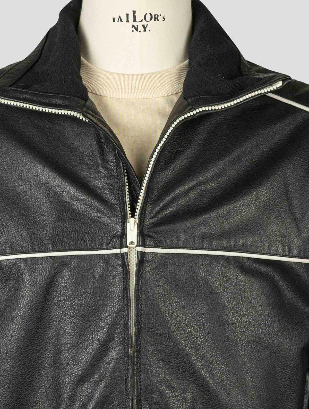 Kayne West Black Leather Biker Coat Season 5