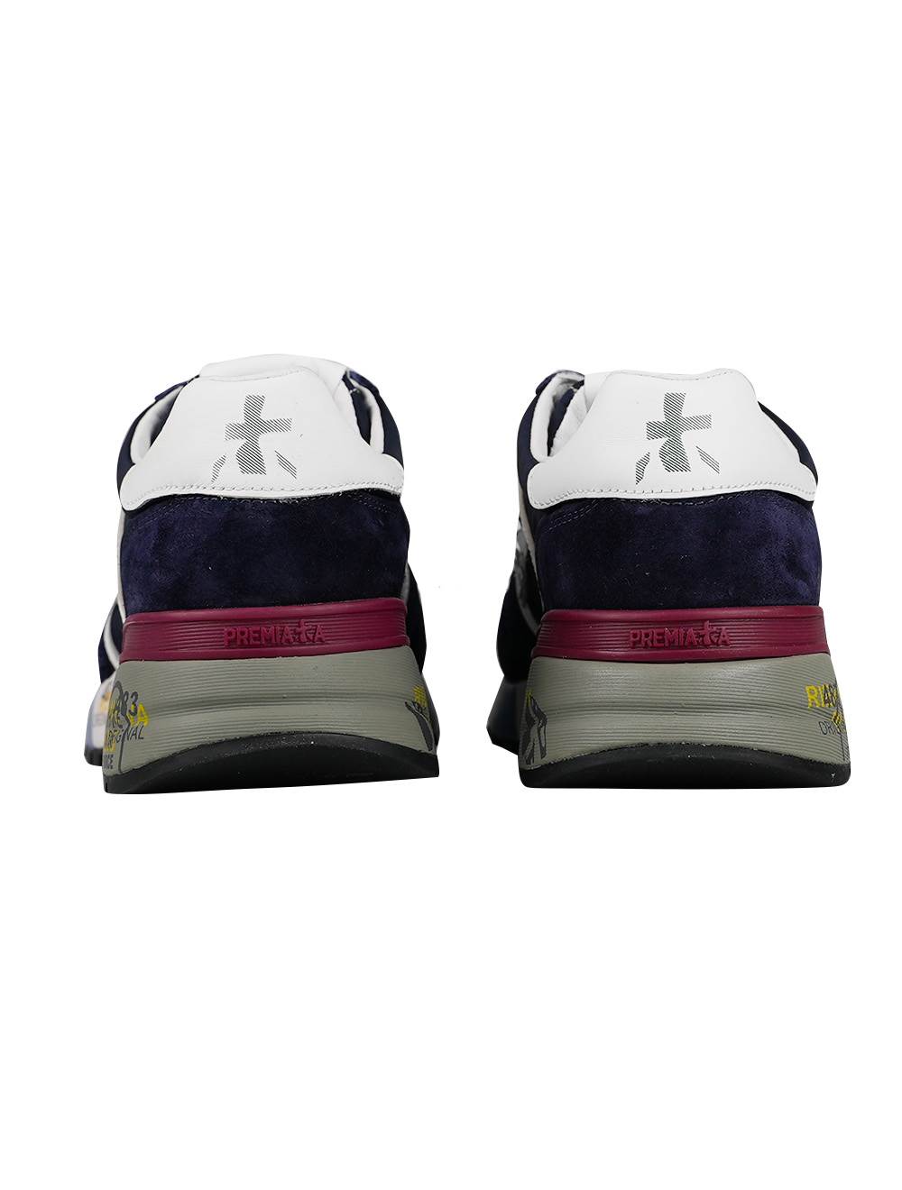 Premiata Blue White Pa Leather Sneakers