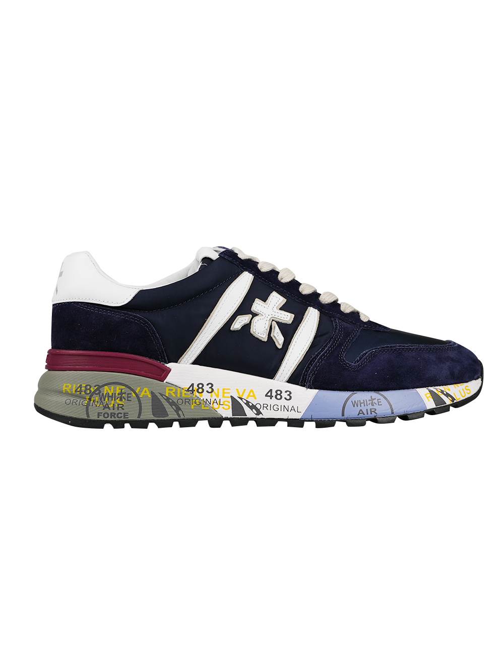 Premiata Blue White Pa Leather Sneakers