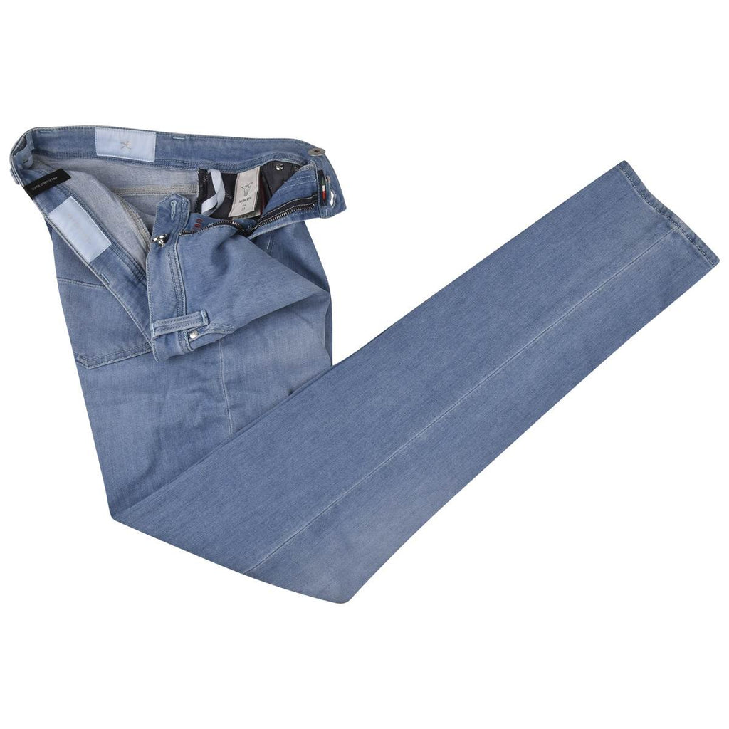 Sartoria Tramarossa Sartoria Tramarossa Blue Cotton Eme Ea Jeans Blue 001