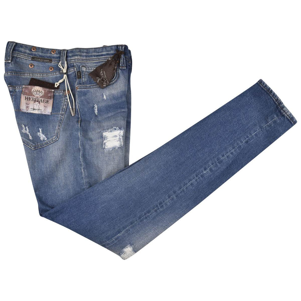 Sartoria Tramarossa Sartoria Tramarossa Blue Cotton Ea Jeans Blue 000
