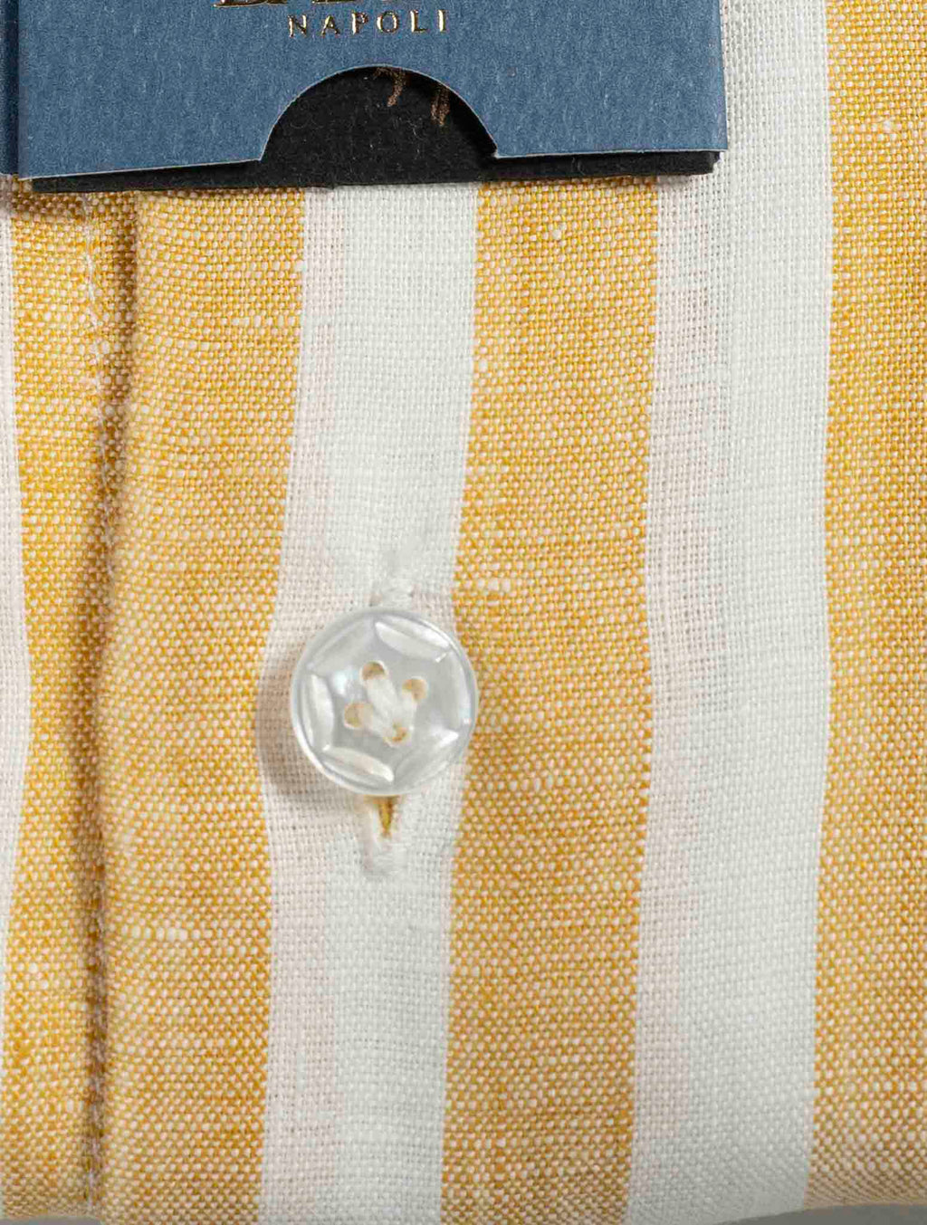 Barba Napoli Yellow White Linen Shirt