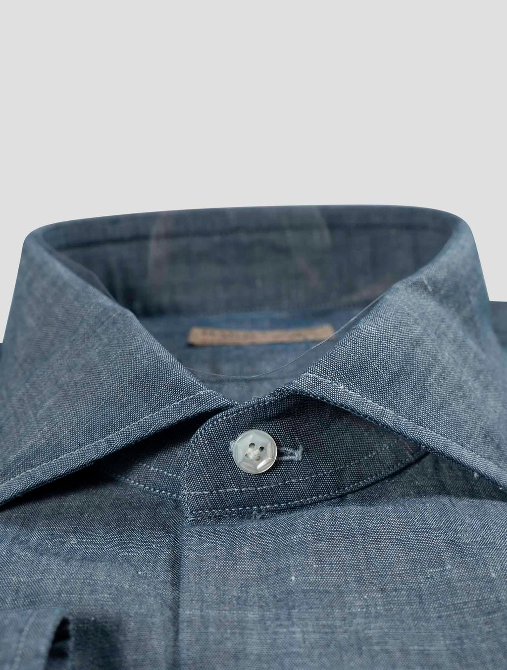 Barba Napoli Barba Napoli Blue Linen Cotton Shirt Blue 001