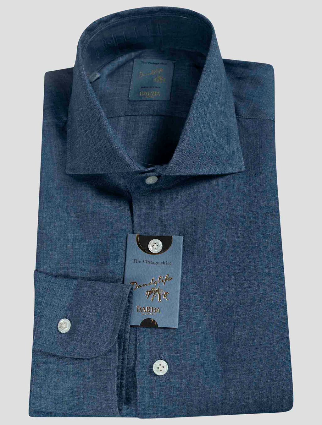Barba Napoli Barba Napoli Blue Linen Shirt Blue 000