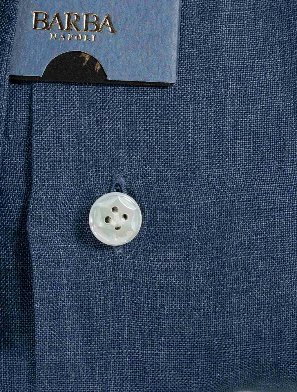 Barba Napoli Blue Linen Shirt