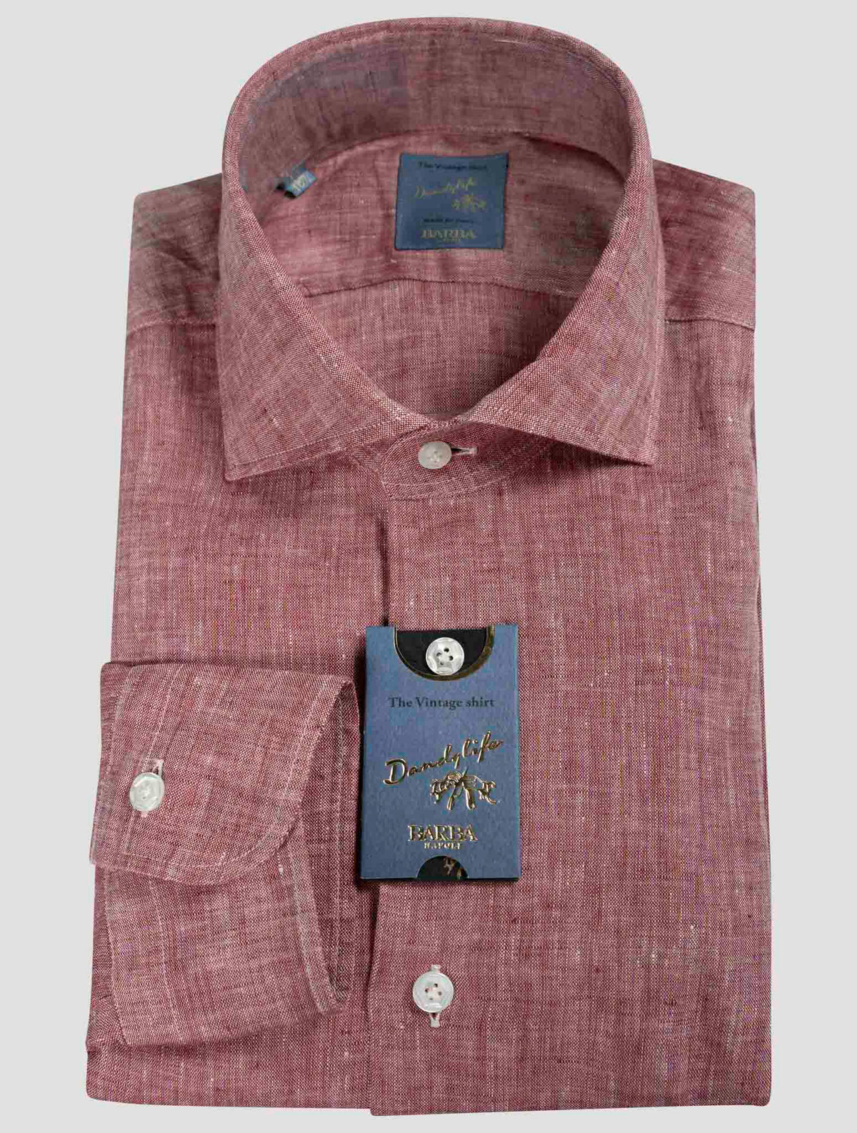 Barba Napoli Red Linen Shirt