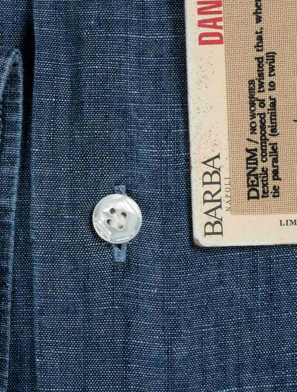 Barba Napoli Denim Cotton Linen Shirt