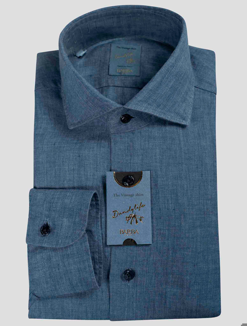 Barba Napoli Barba Napoli Denim Linen Shirt Denim 000