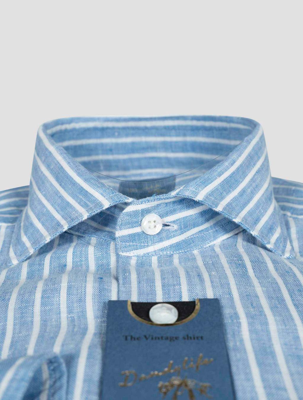 Barba Napoli Barba Napoli Blue White Linen Shirt Blue / White 001