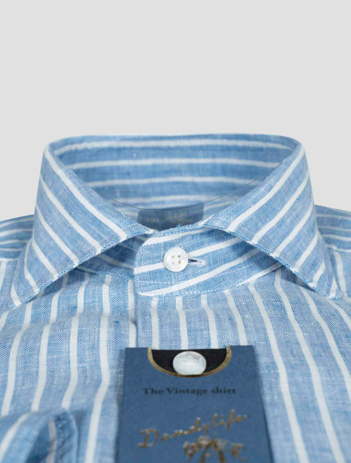 Barba Napoli Barba Napoli Blue White Linen Shirt Blue / White 001