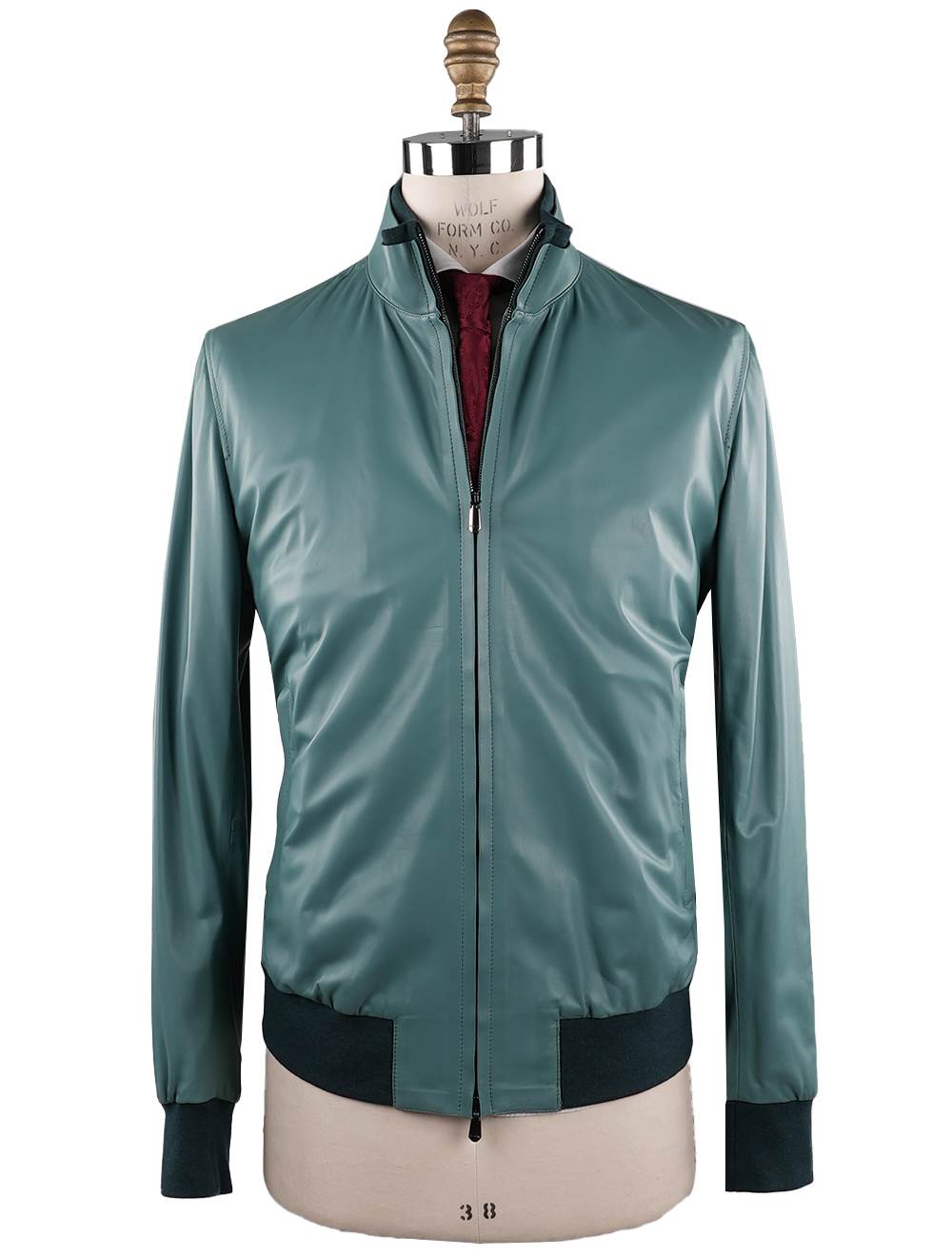 Cesare Attolini Green Leather Coat