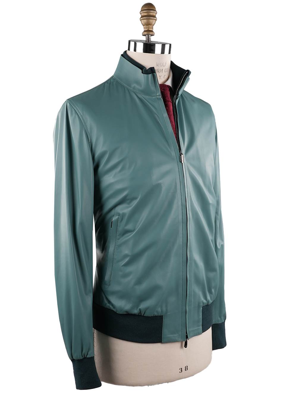 Cesare Attolini Cesare Attolini Green Leather Coat Green 001