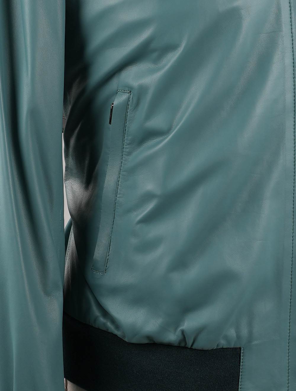 Cesare Attolini Green Leather Coat