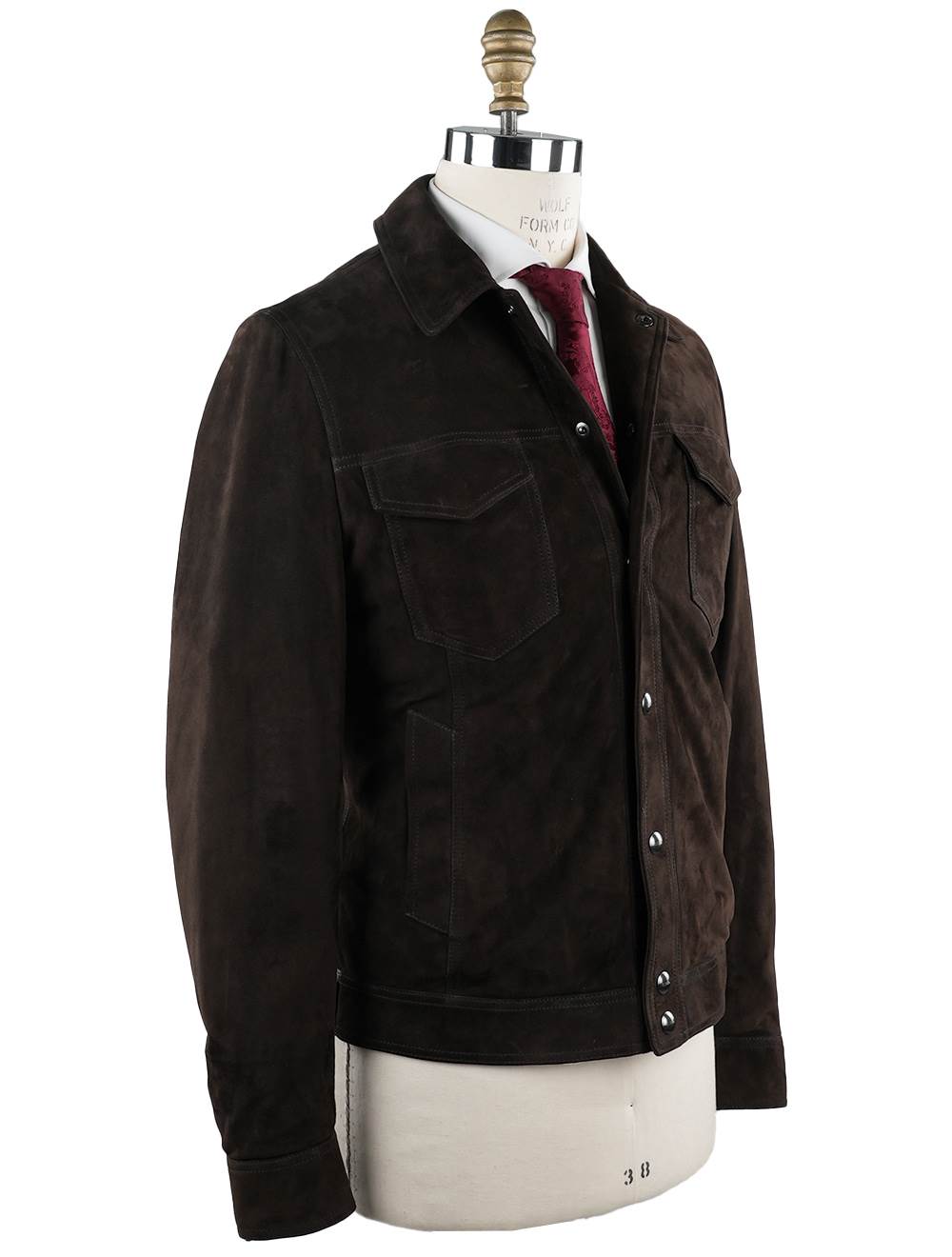 Cesare Attolini Cesare Attolini Brown Leather Suede Coat Brown 001