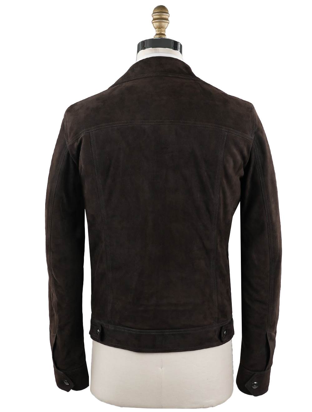 Cesare Attolini Brown Leather Suede Coat