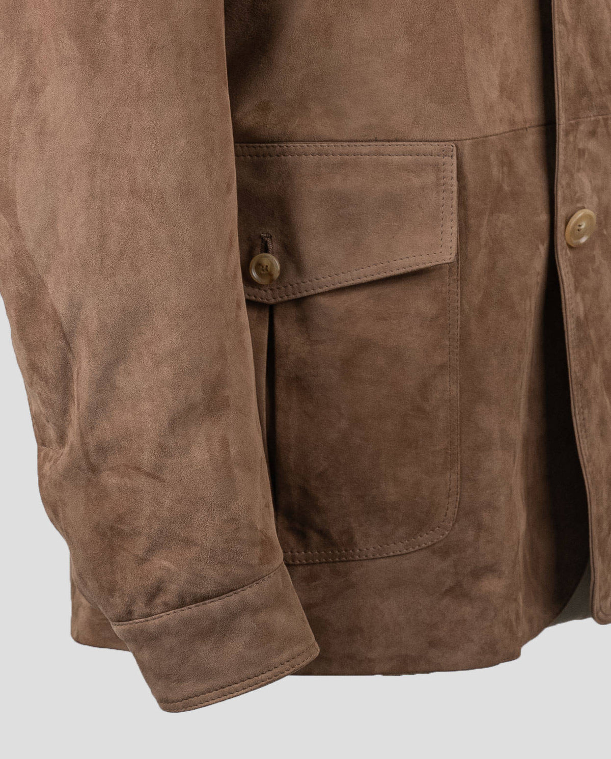 Cesare Attolini Brown Leather Coat