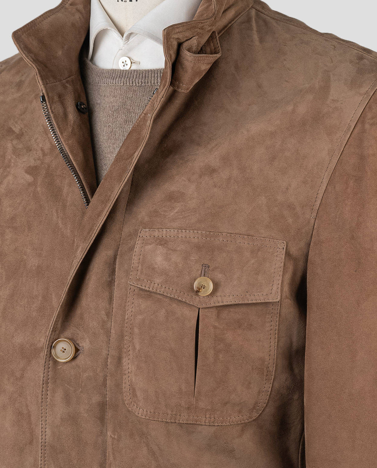 Cesare Attolini Brown Leather Coat