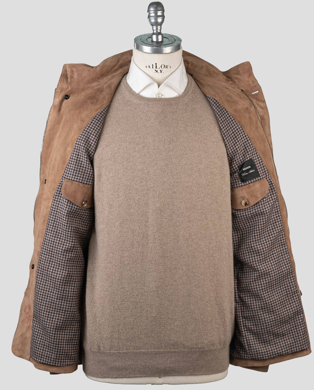 Cesare Attolini Brown Leather Coat