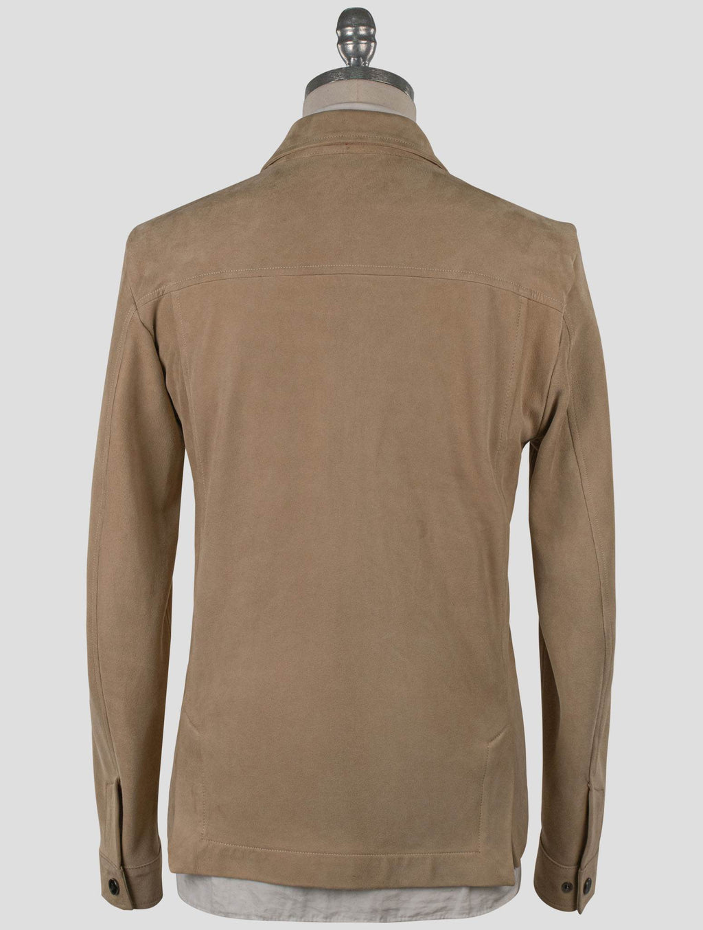 Isaia Beige Leather Suede Coat