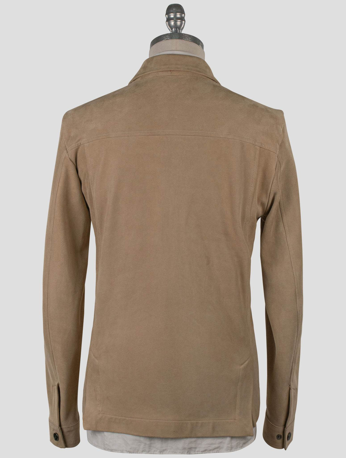 Isaia Beige Leather Suede Coat