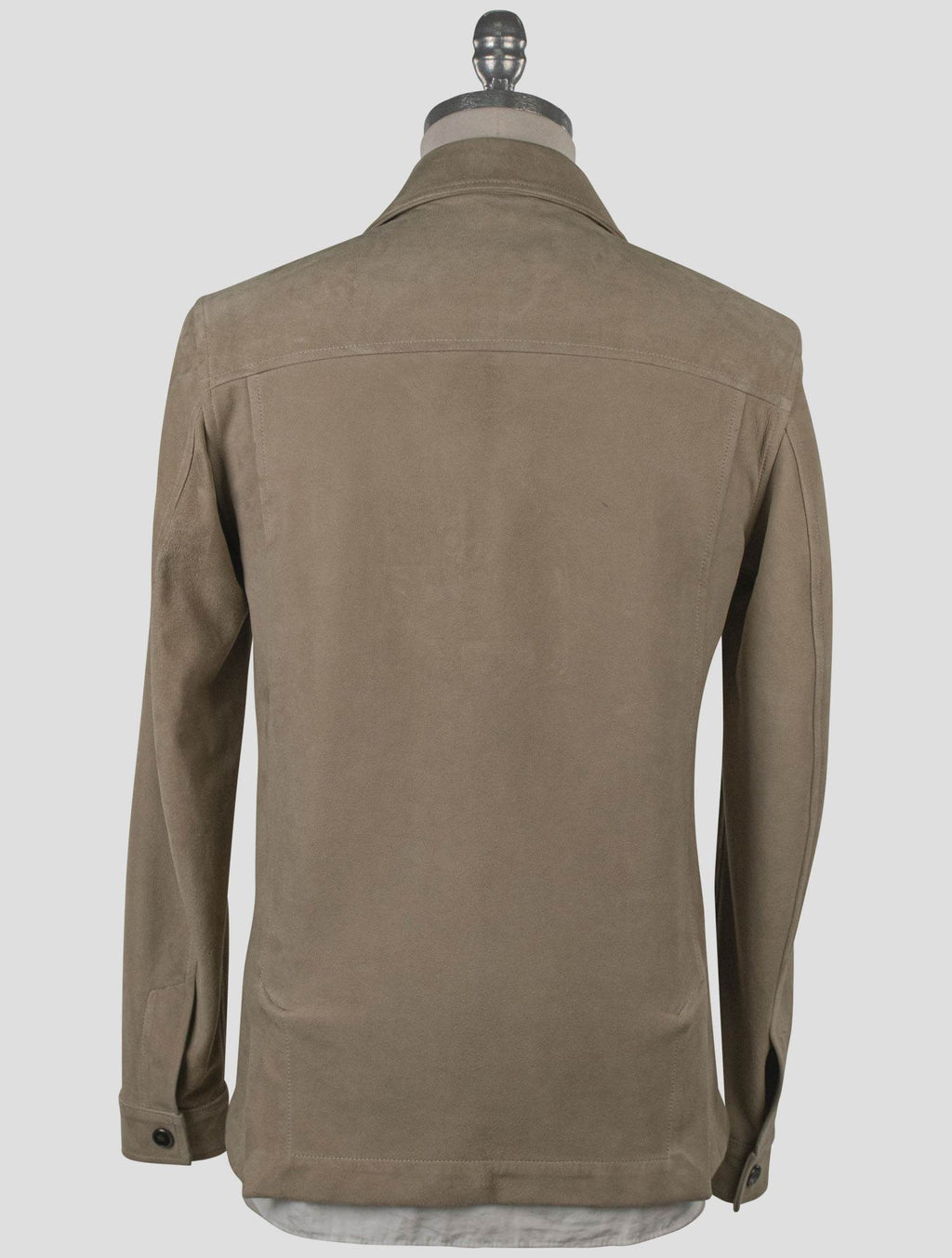 Isaia Beige Leather Suede Coat