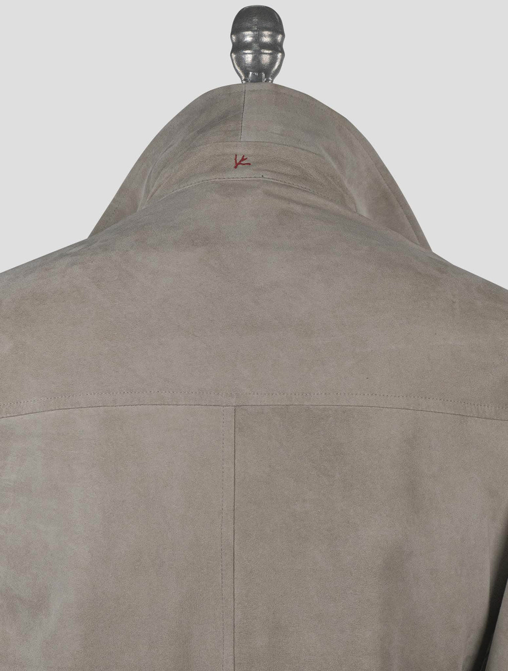 Isaia Gray Leather Suede Coat