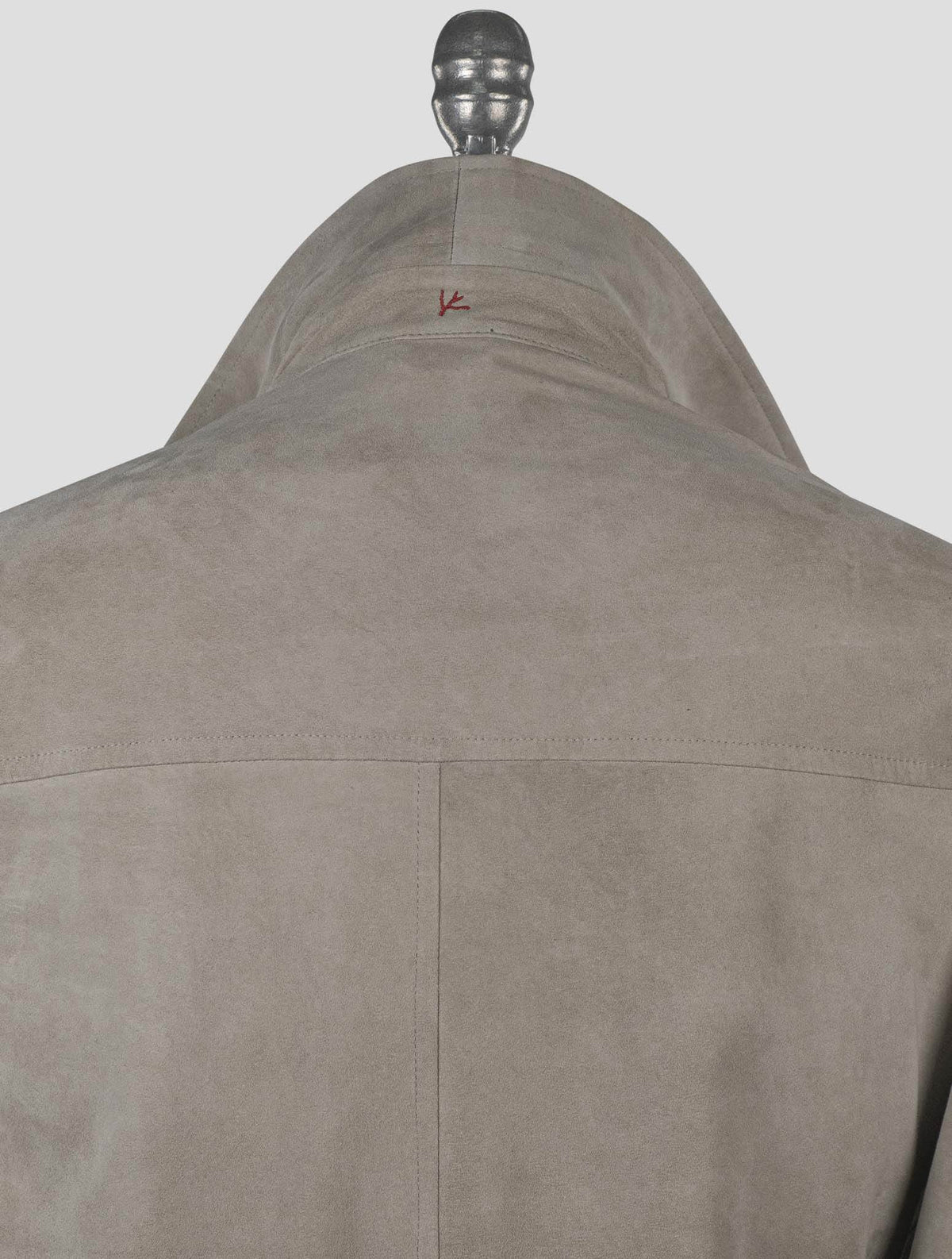 Isaia Gray Leather Suede Coat
