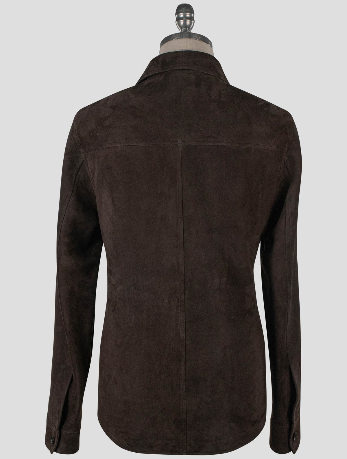 Isaia Brown Leather Suede Coat
