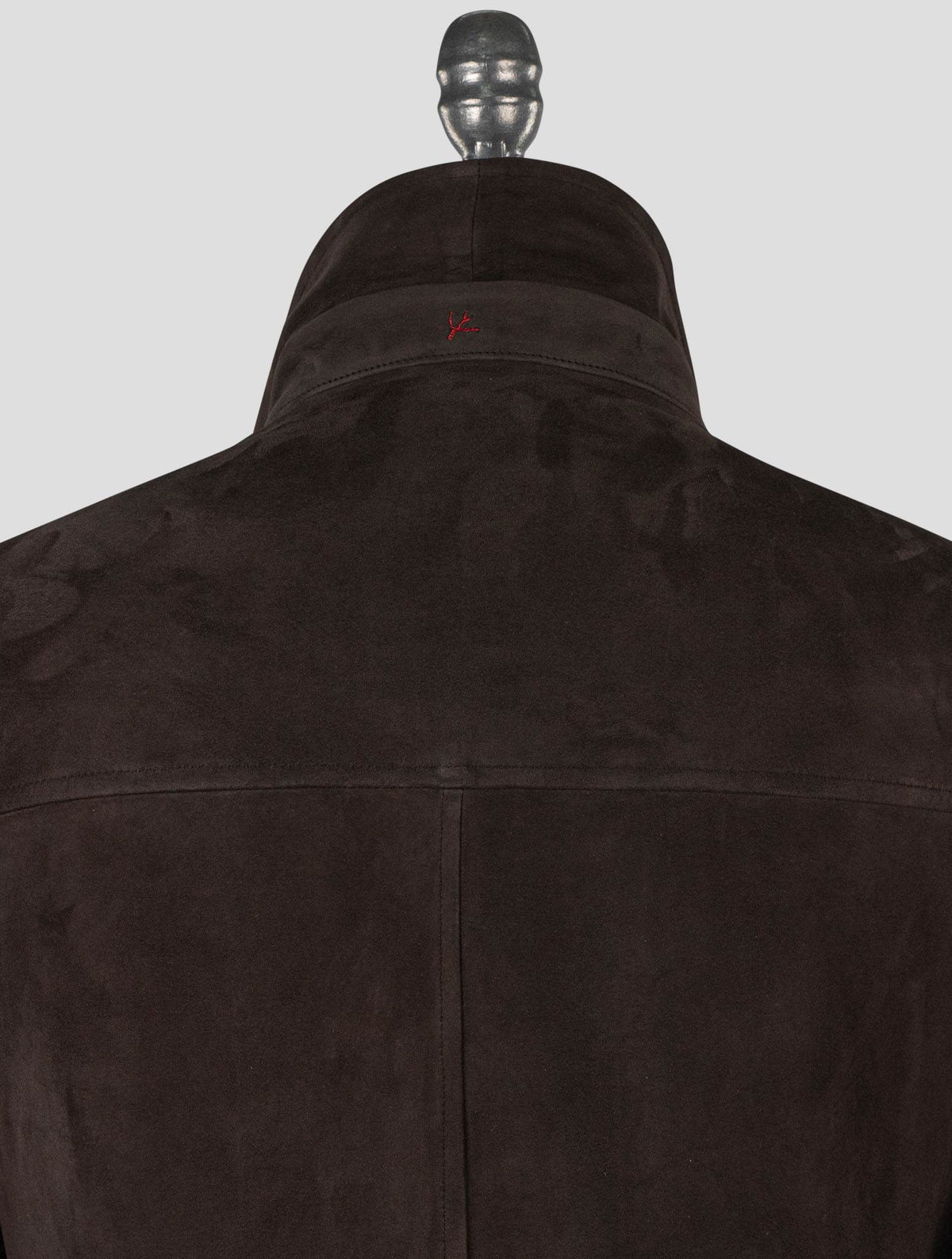 Isaia Brown Leather Suede Coat