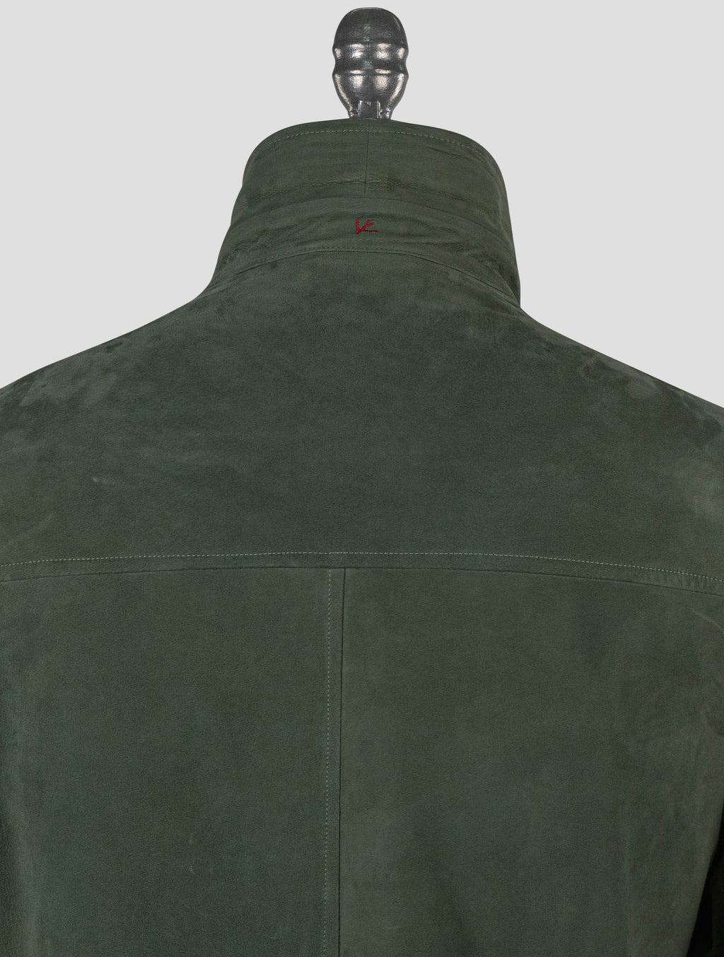 Isaia Green Leather Suede Coat